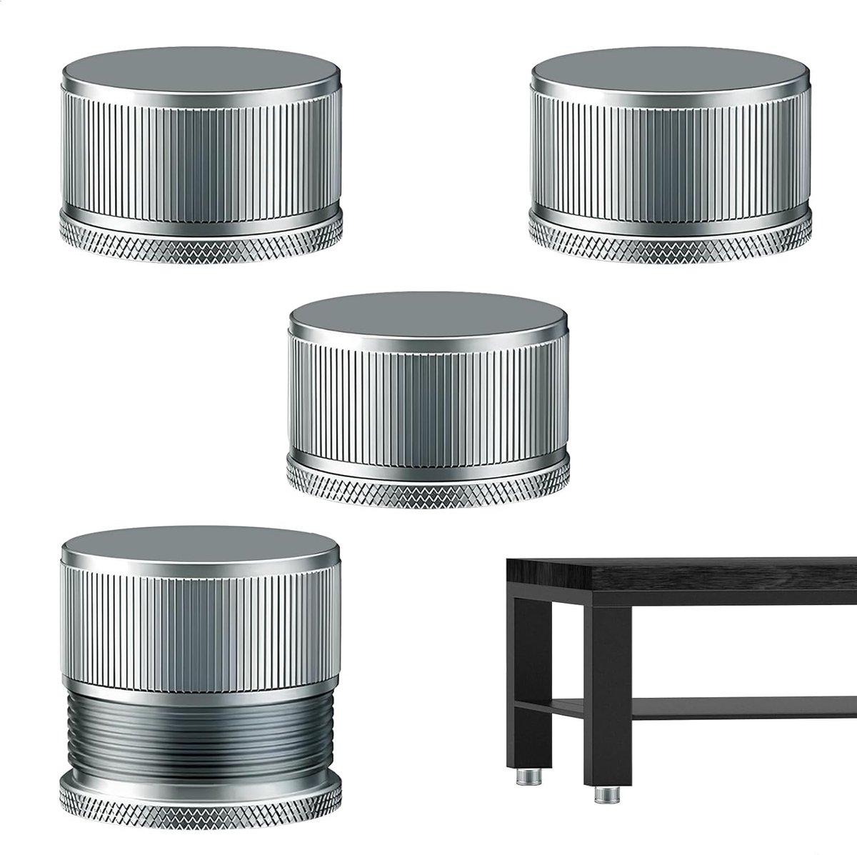Verstelbare meubelpoten 2.2-3.8cm - metalen poten voor meubels - zelfklevend - perfect voor tafels en kasten - ShopVlot