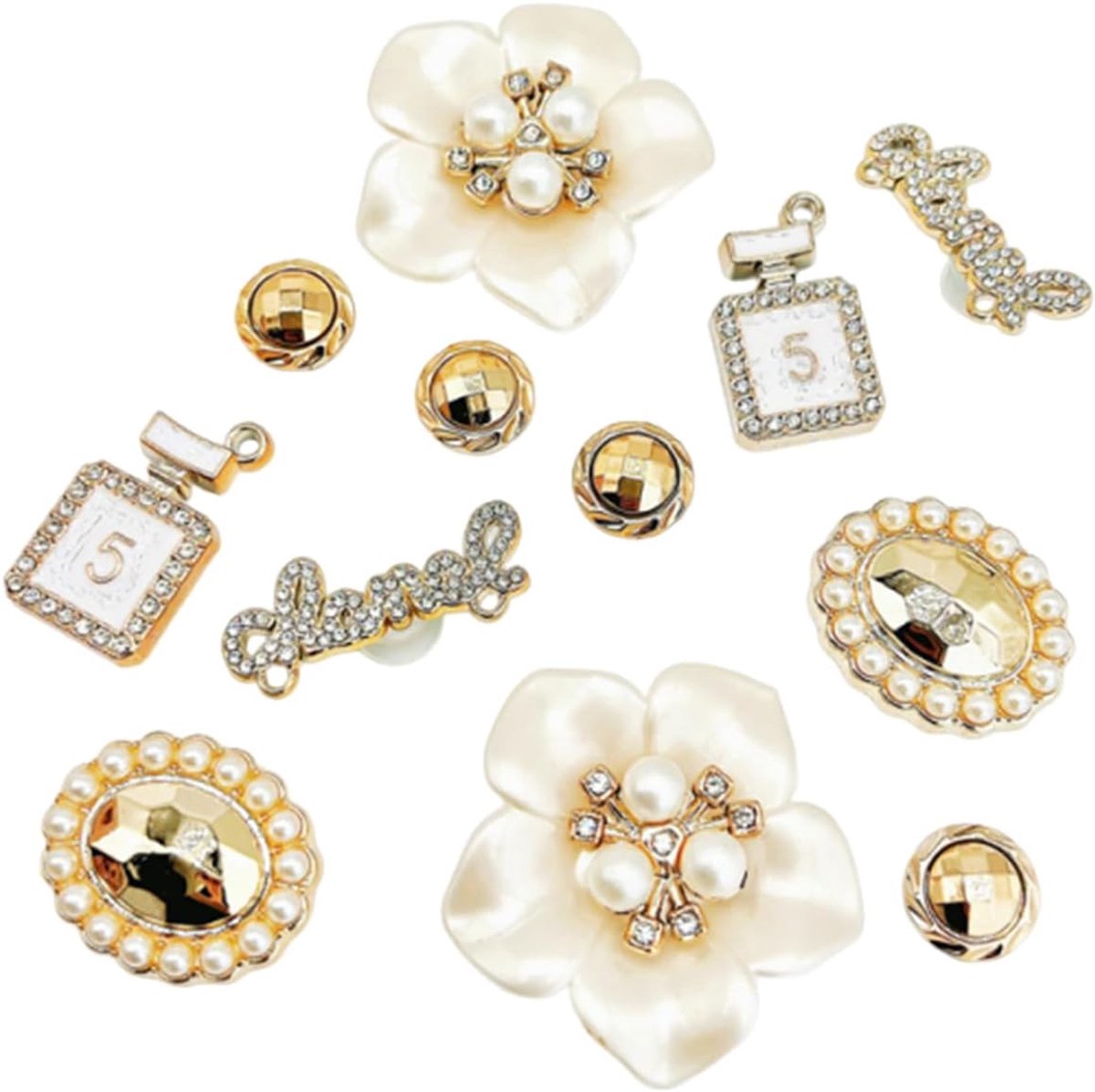 Schoen charms 12 stuks - Verwijderbare PVC accessoires - DIY bloemen parels vlinders - ShopVlot