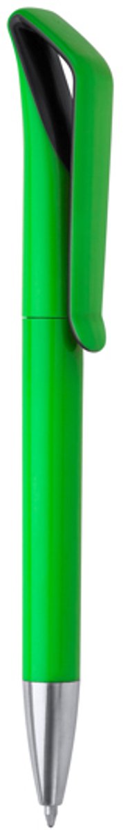 250 stuks voordeel pack Balpen in ABS met draaimechanisme in tweekleurige glanzende afwerking Groen / Zwart. Blauwe inkt