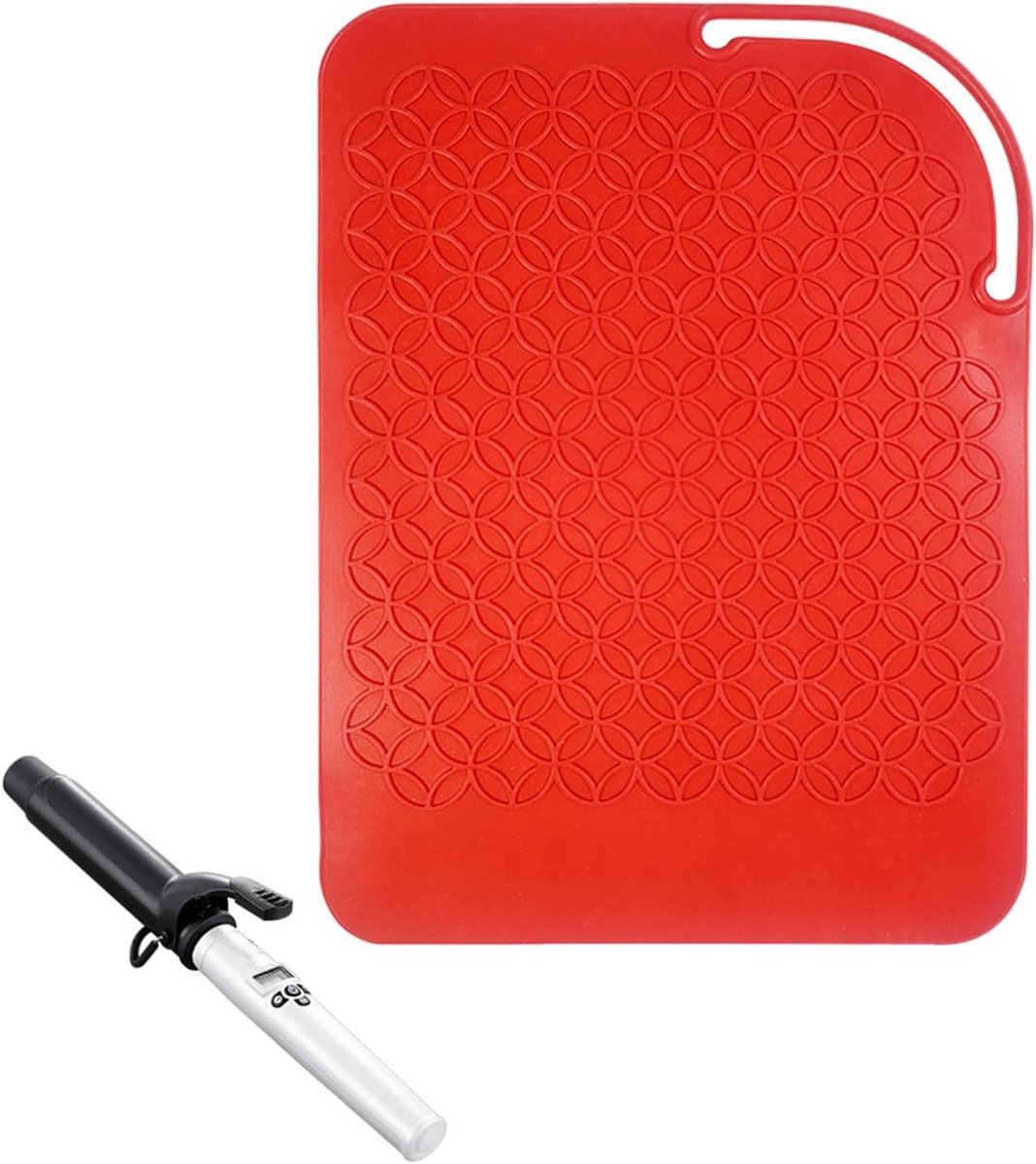 Stijltang Mat - Hittebestendige Mat - Styling Beschermen - Antislip Ontwerp - 21 x 15.6 cm - Zwart