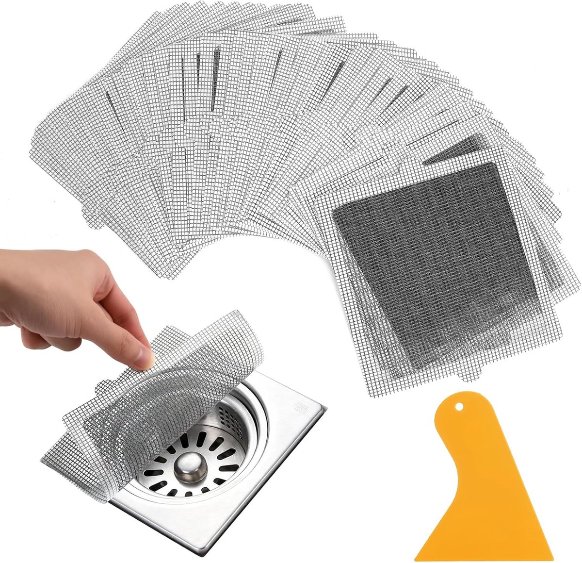 Hair Strainer 40 Stuks - 15 x 15 cm - Disposable Drain Strain - Beschermt afvoeren tegen haren - ShopVlot