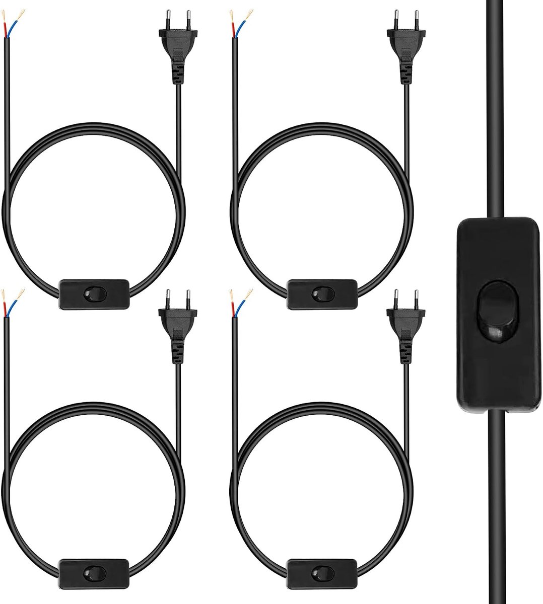 Kabel met schakelaar 3m - stekker met schakelaar - robuust en veilig - ideaal voor tafellampen - ShopVlot
