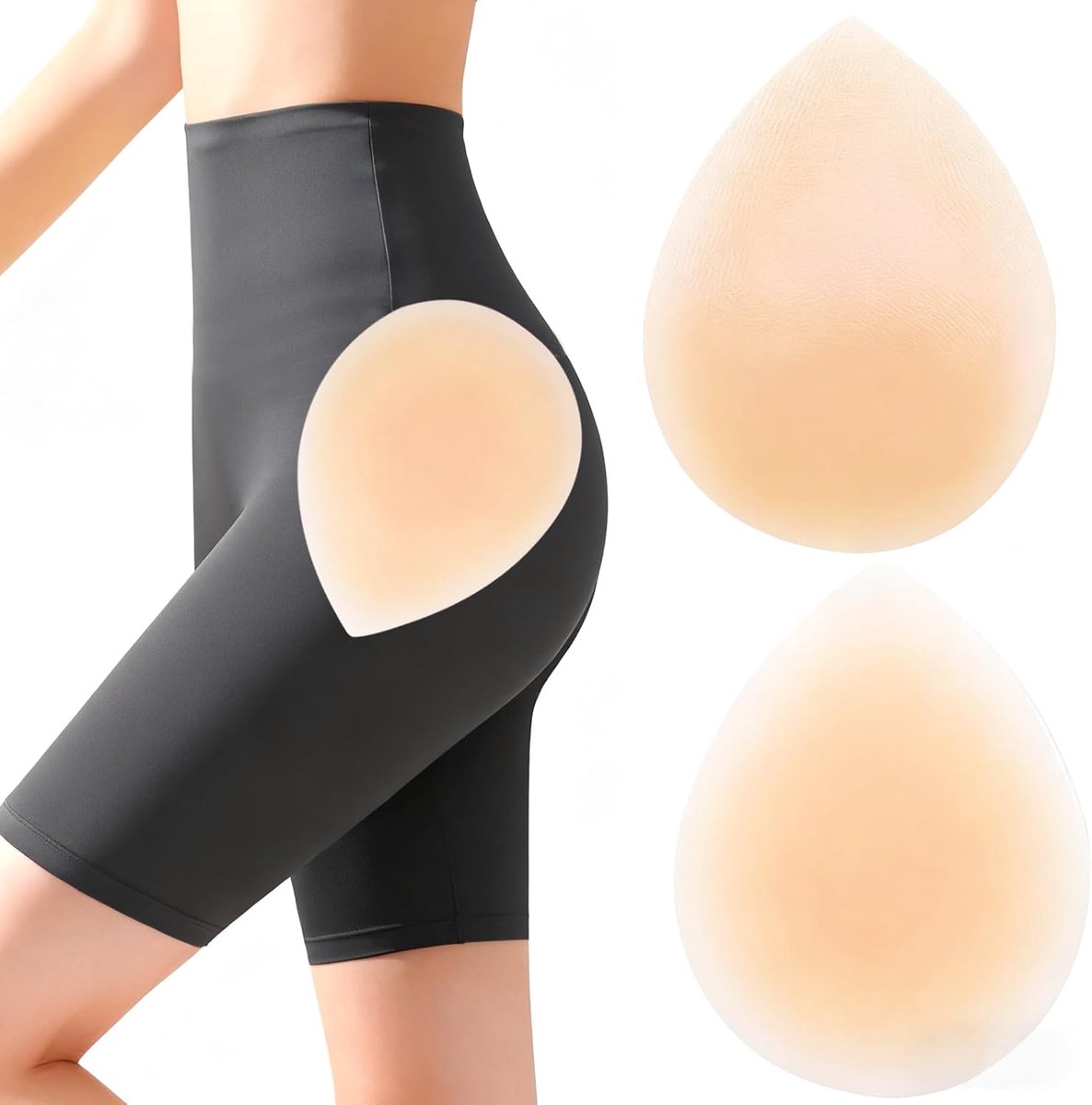 Self Adhesive Invisible Hip Pads for Women, Self Adhesive Silicone Hip Pads, Natural Breathable Shapewear for - SnelShoppen