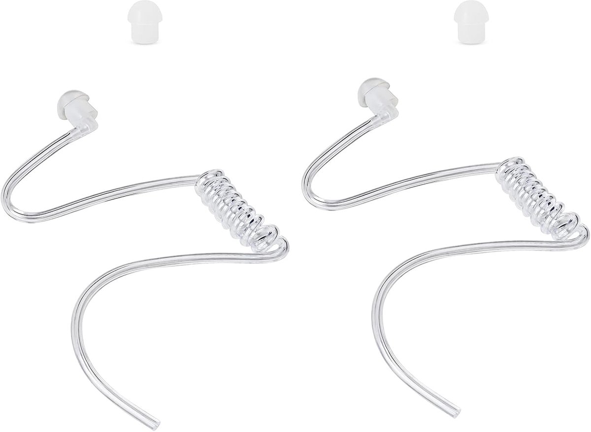 Vervangingsaudio-buis - Transparante luchtbuis - Hypoallergeen - Voor walkietalkie headset (2 stuks) - SnelShoppen