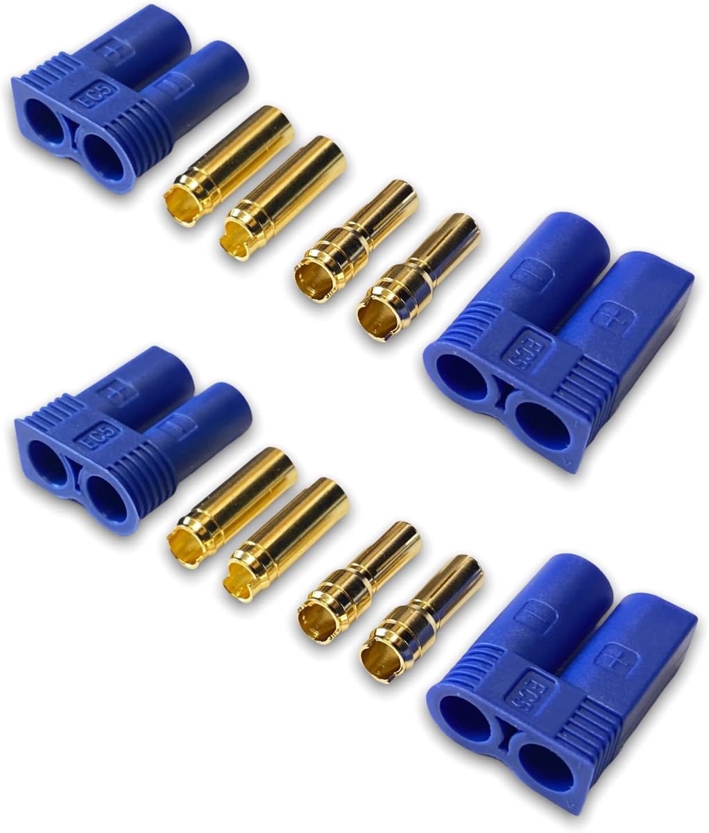EC5 stekker 5mm - gouden stekker - hoge stroom 90A - veilige verbinding voor Lipo accu - SnelShoppen