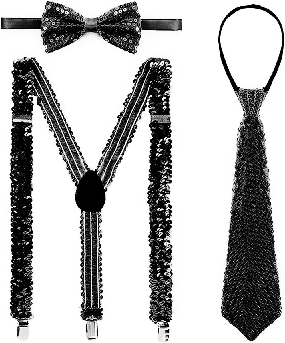 3-delige sequin jazz kostuum - hip-hop bretels en strik - voor Halloween en carnaval - opvallende outfit - SnelShoppen