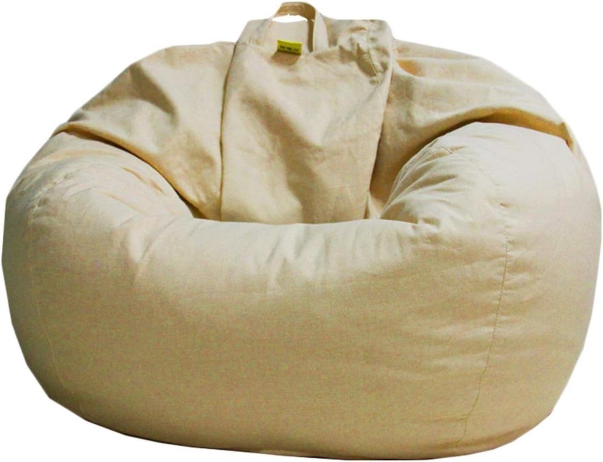 Zitzak - Luie bank Comfortabele stoel - Ontspannen Zitten - Afneembare hoes - 105x120cm - Beige