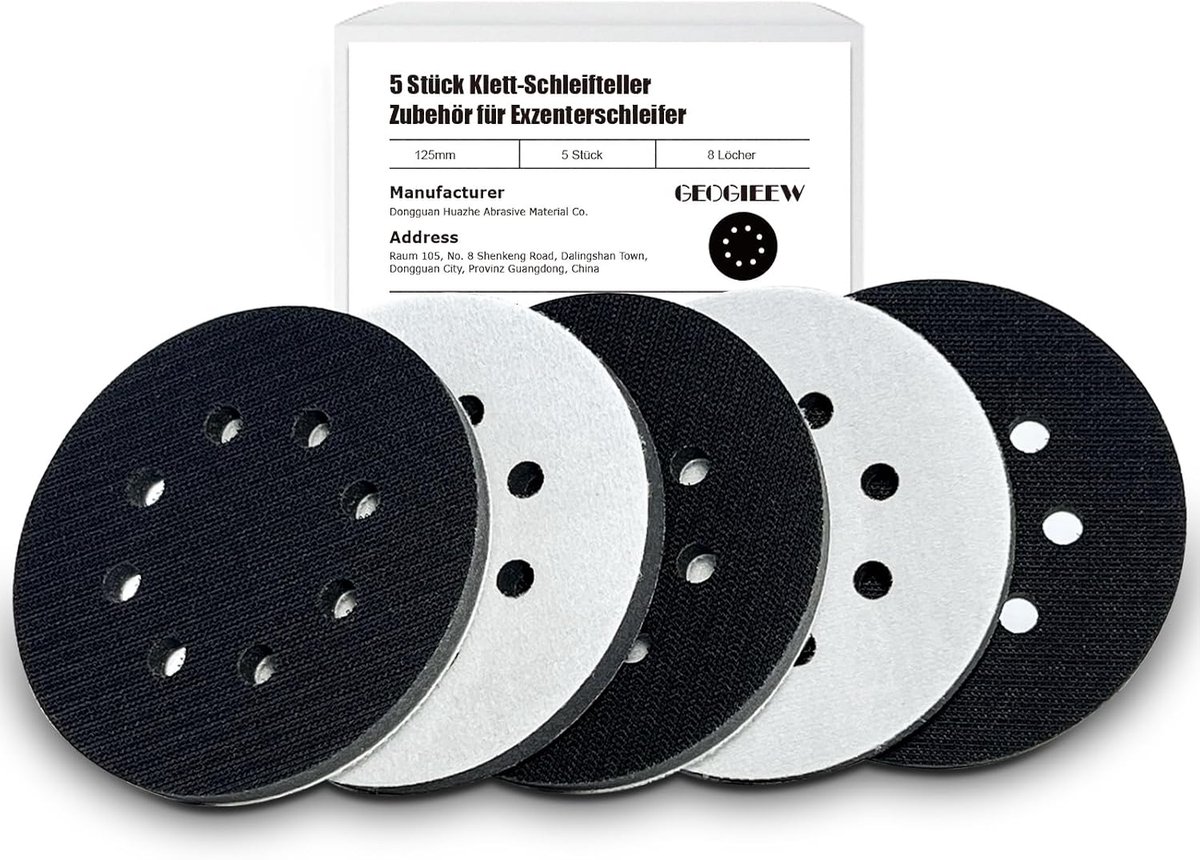 Schuurdiscs 125 mm - zachte pads - 8 gaten - voorkomt verstoppen - SnelShoppen