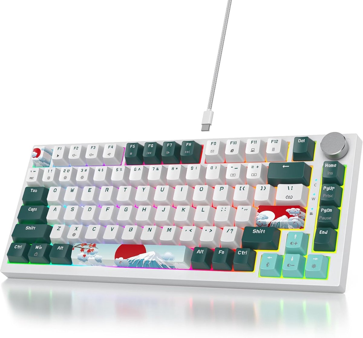 Mechanisch Gaming Toetsenbord 75% - Hot-Swappable RGB Toetsenbord - Compact NKRO met Volume Regelaar - ShopVlot