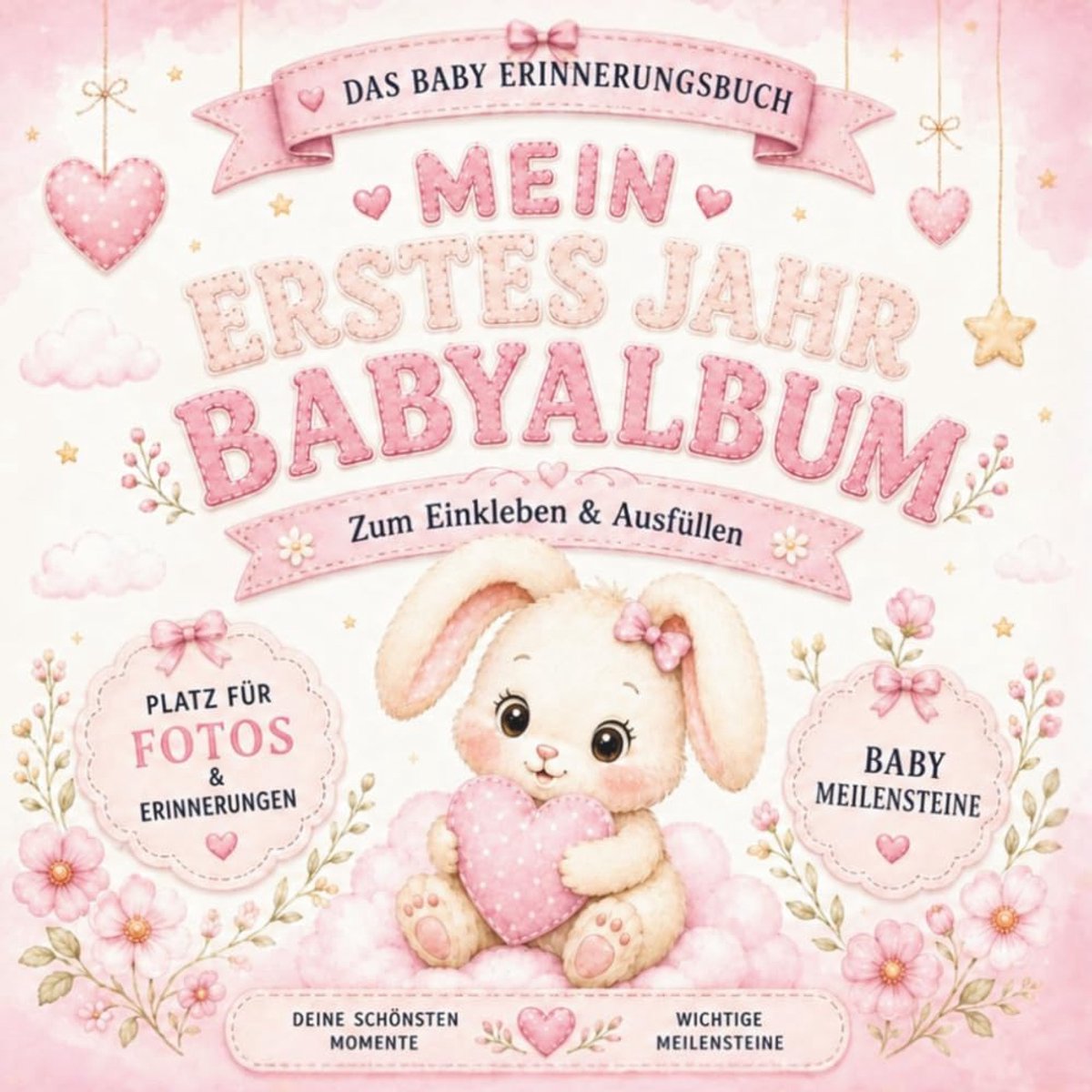Babyalbum voor meisjes - herinneringsboek met foto's - meeneemformaat - leg je mooiste momenten vast - ShopVlot