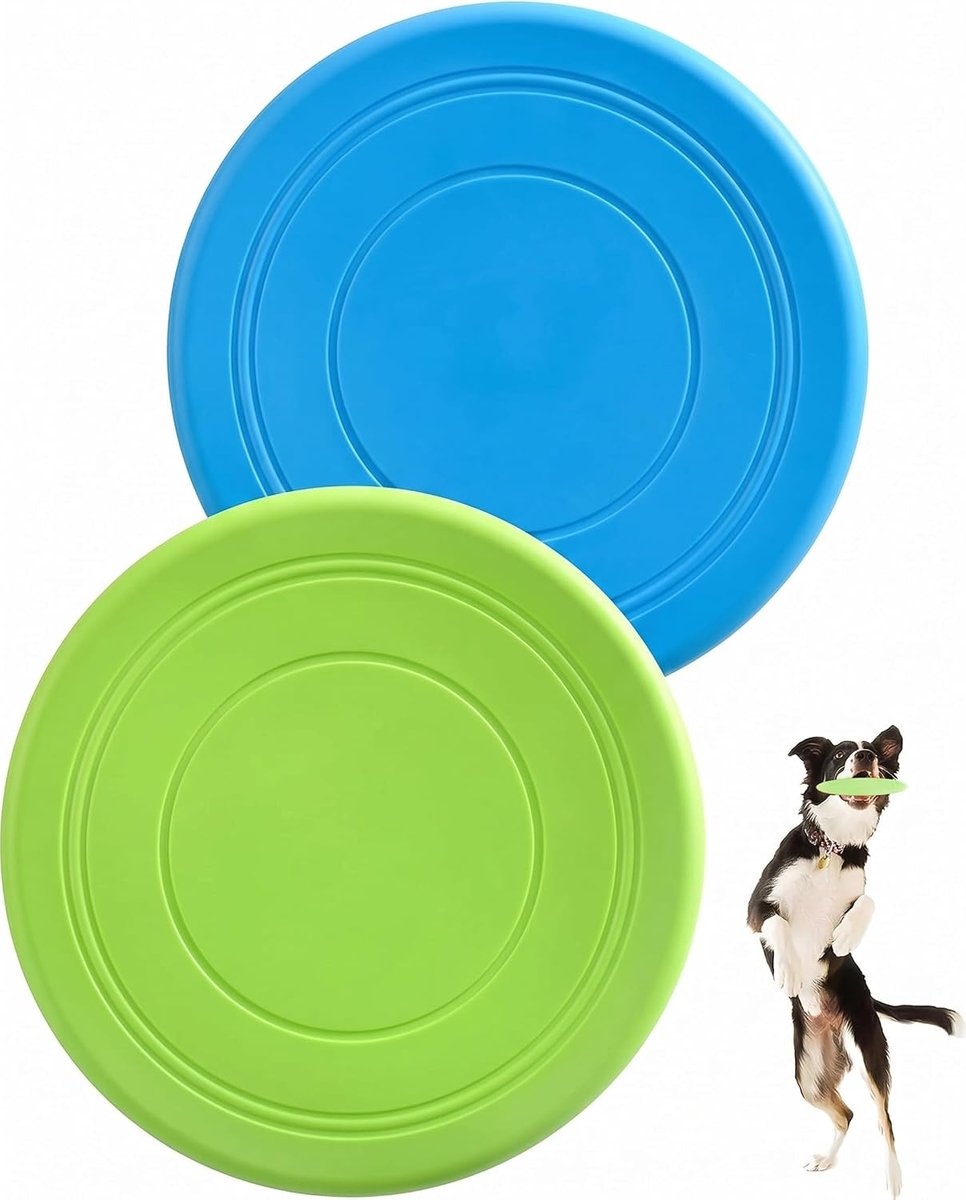 SnelShoppen - Honden Frisbee Set van 2 - Robuuste en Bijtvast Vliegschijven voor Werpspellen en Training in Water en op Land - Flexibel TPR Materiaal