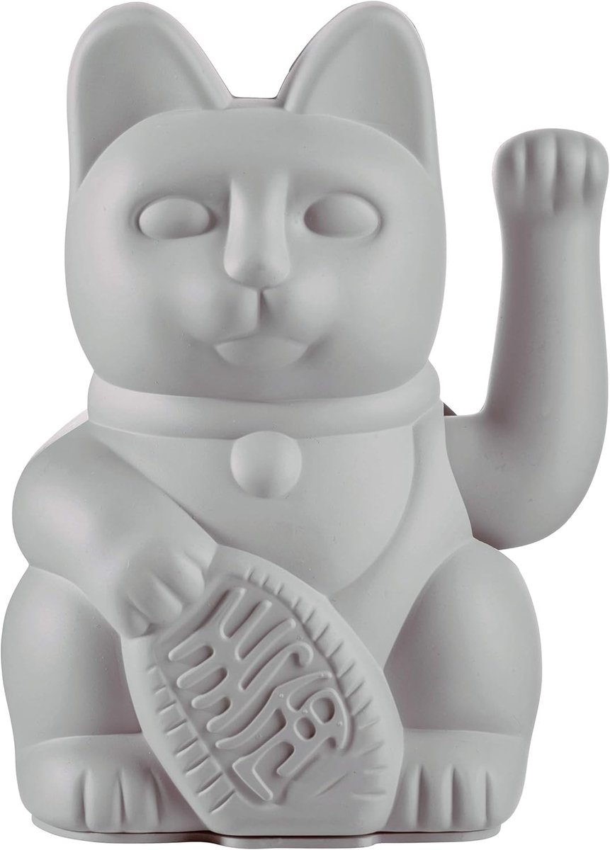 Geluks kat grijs - decoratieve kat - stijlvolle matte kleur - Feng Shui charme - ShopVlot