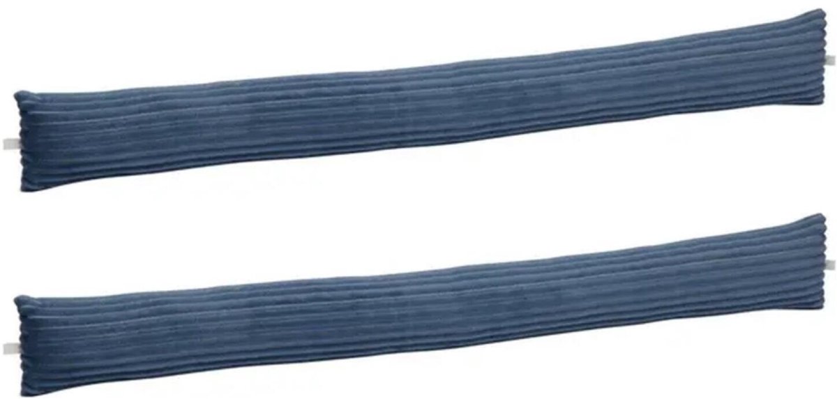 Atmosphera Deur Tochtstrip - 2x - tochtwering rol deurstopper - blauw - 90 x 12 cm - sluit de onderkier af