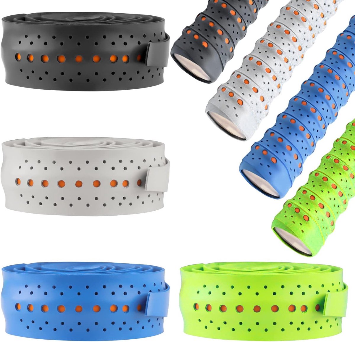 Tennisracket grip tape set van 4 - zelfklevend - antislip en vochtabsorberend - ideale grip voor sporters - ShopVlot