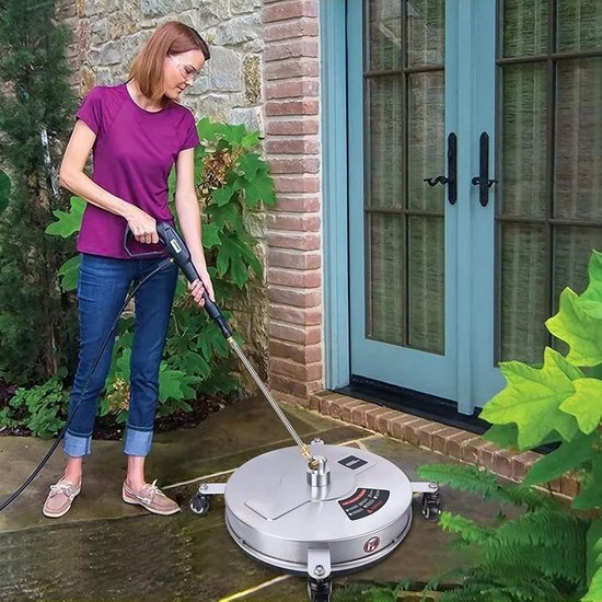 Hogedrukreiniger oppervlakte reiniger 42 cm - roestvrijstalen behuizing - 4 wielen - ShopVlot — afbeelding 3