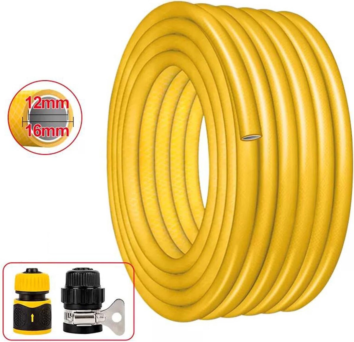 Versterkte Tuinslang - PVC Slang Irrigatiebuis - Gazon Besproeien - 3-Laags Constructie - 10 meter - Geel – foto 7
