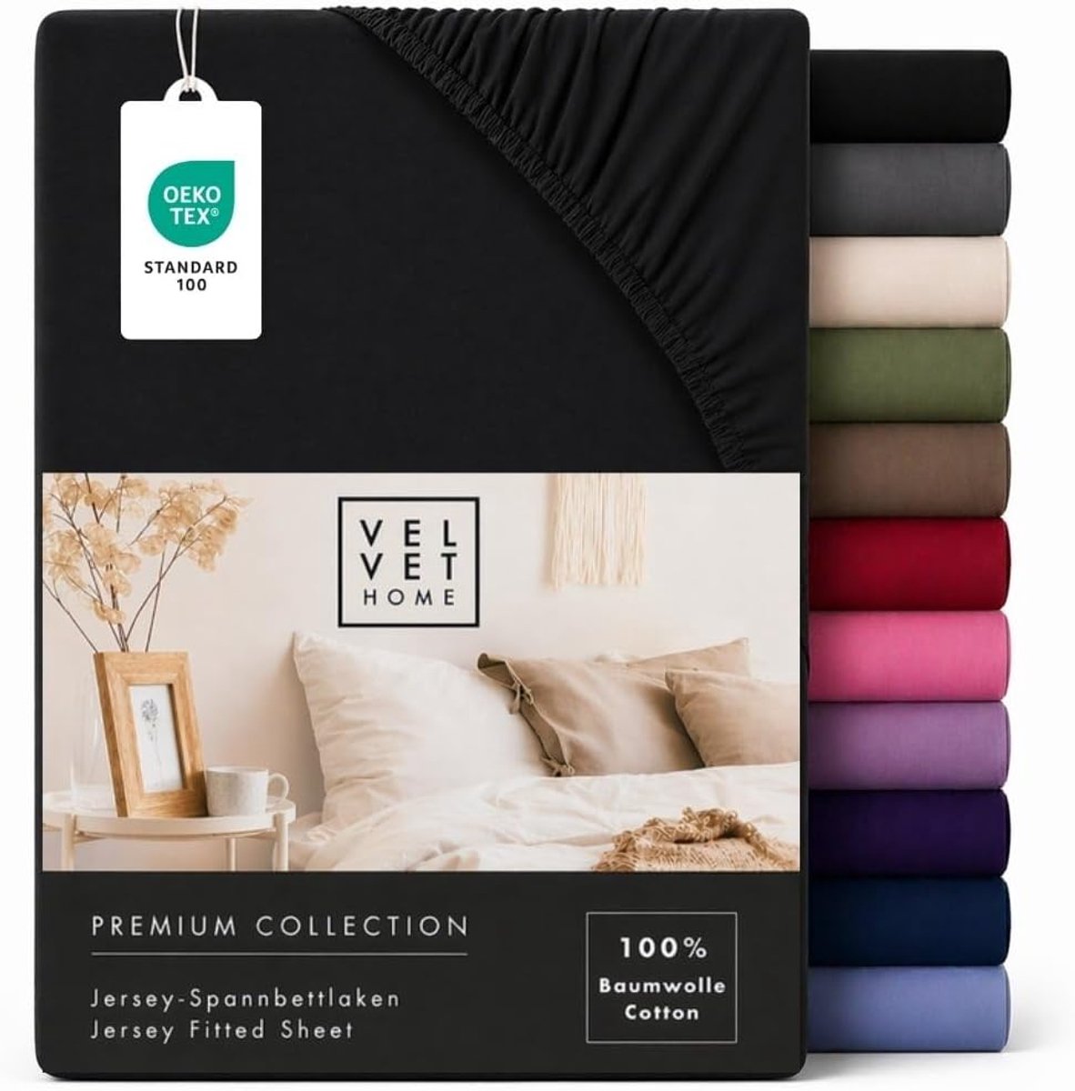 Fitted sheet 200x200cm - 100% gekamd katoen - jersey - ademend en elastisch - ShopVlot