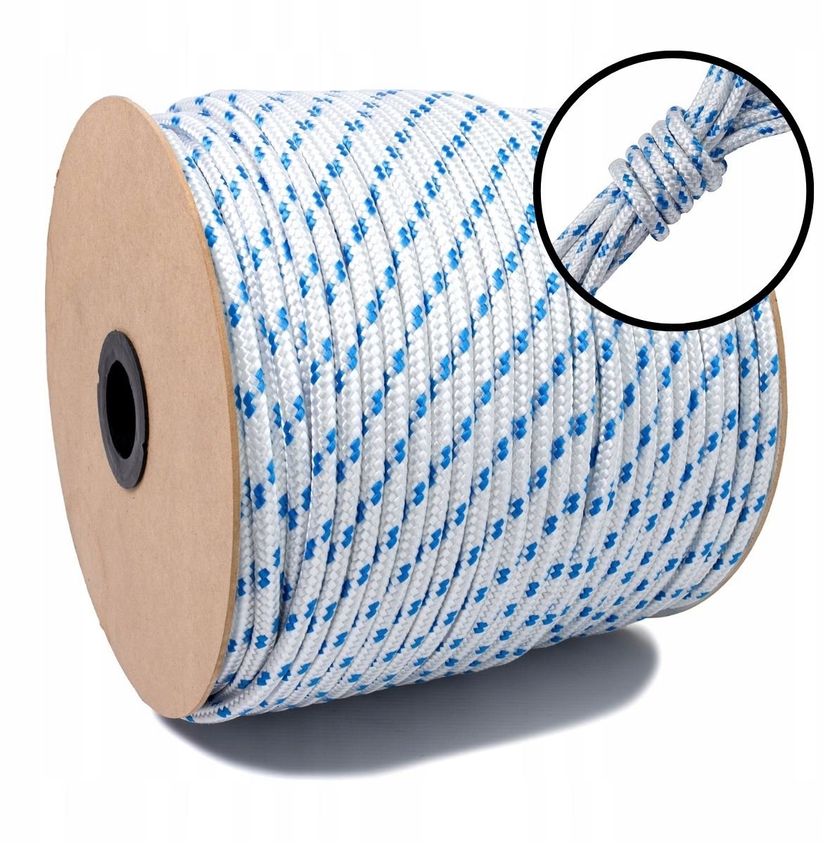Sterke Gevlochten Polypropyleen Touw Wit Gevlekt 6mm 20m