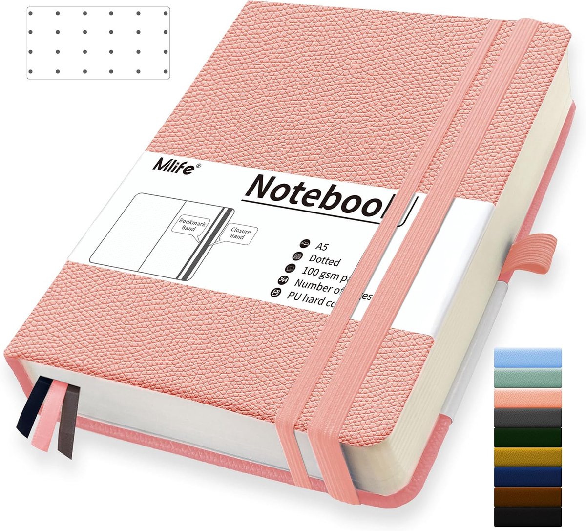 A5 Notitieboek 360 Pagina's - Dikte 100g/m² Papier - Met Vouwzakje - Ideaal voor School en Kantoor - ShopVlot