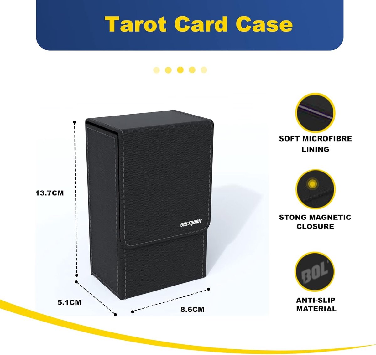 Tarotkaarthouder met zwarte binnenkant - opvouwbare tarotdoos - magnetische sluiting - beschermt kaarten tijdens reizen - ShopVlot