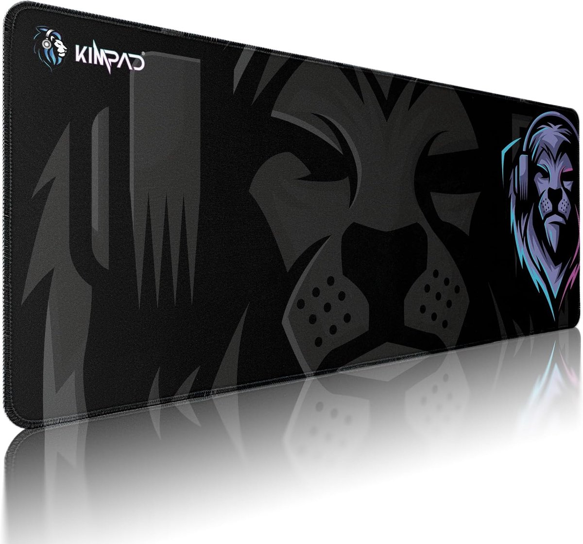 Gaming Mouse Pad XL - Lion Hoofdtelefoon Fuchsia/Violet - Natuurrubber, Waterdicht - Precisie en Controle - ShopVlot