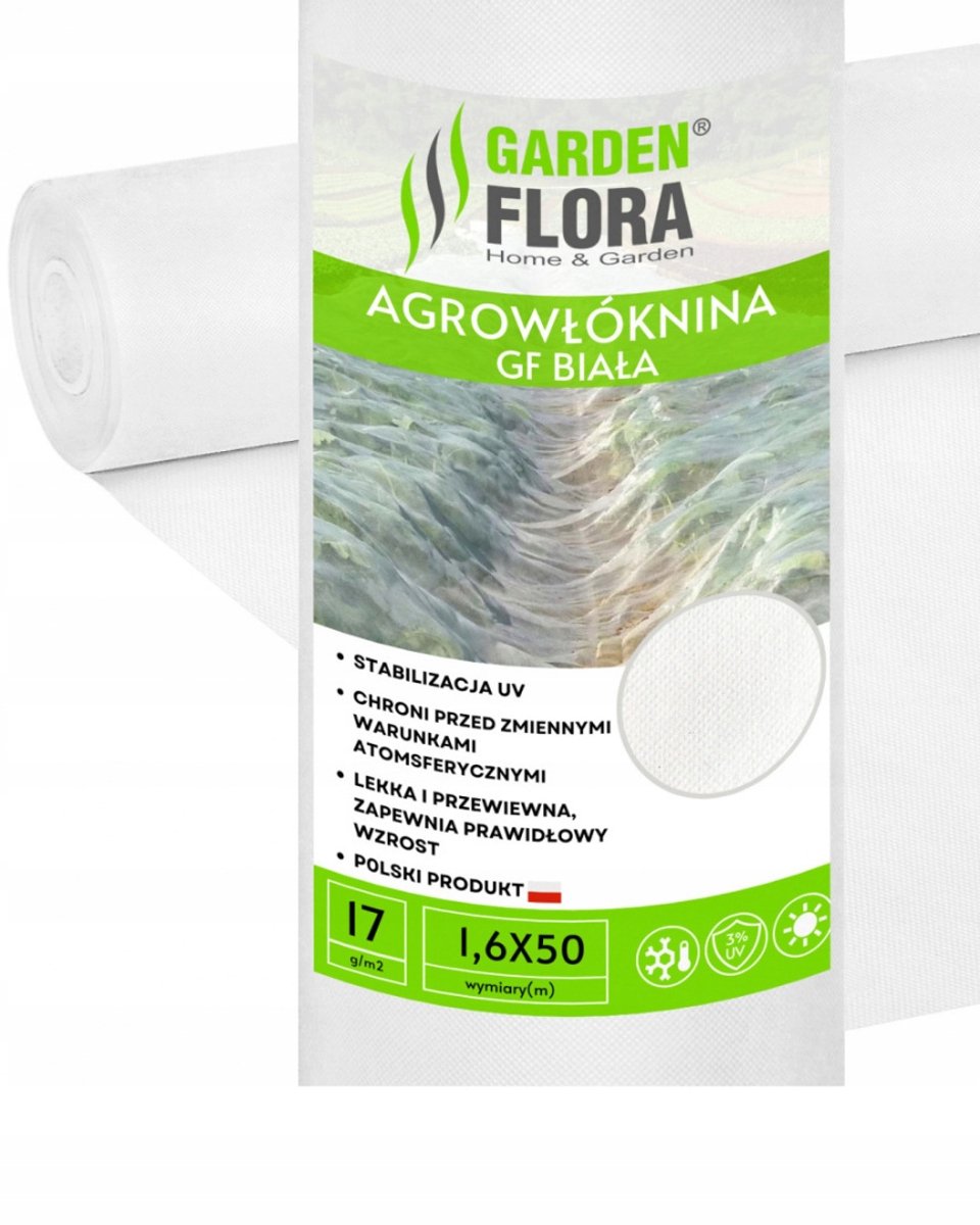 Merkloze witte winter agroweven 17g/m² - 1,6x50m voor plantenbescherming