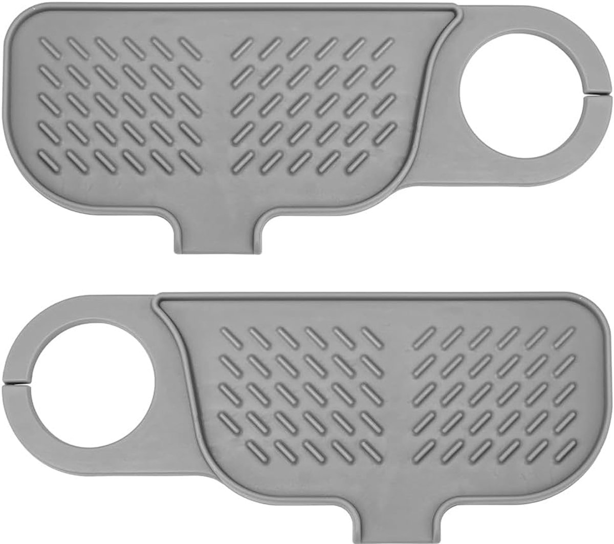 Faucet splash guard 2pcs - rotatable silicone - voor badkamer en keuken - houdt aanrechtblad droog - ShopVlot