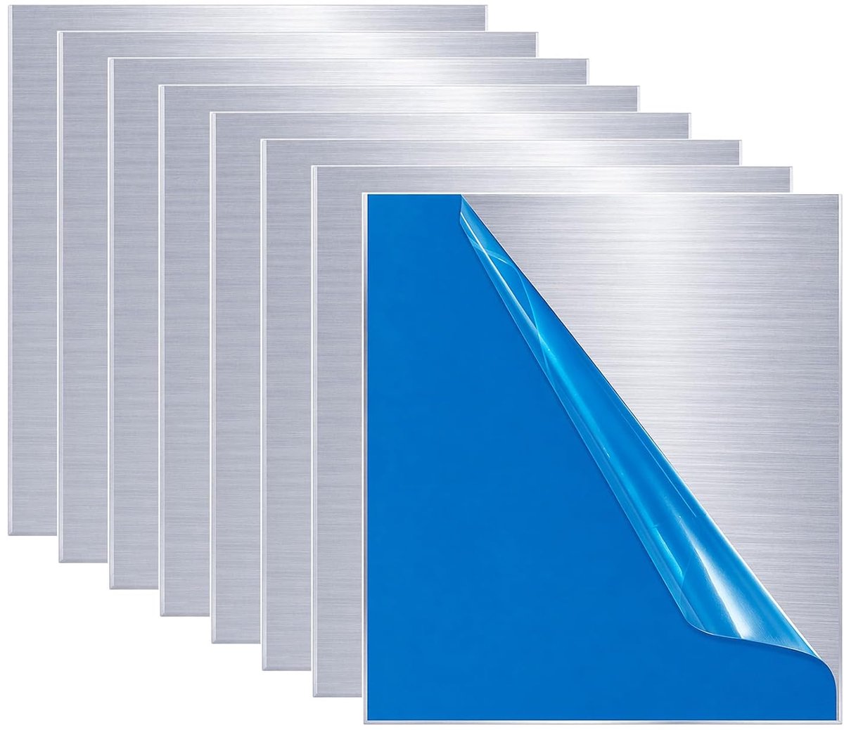 8 stuks 15 × 15 cm aluminium plaat met beschermfolie en 1 mm dik | Gladde randen, duurzaam, dubbelzijdige beschermfolie, dunne aluminiumplaat, warmtebehandelbaar voor modelbouw