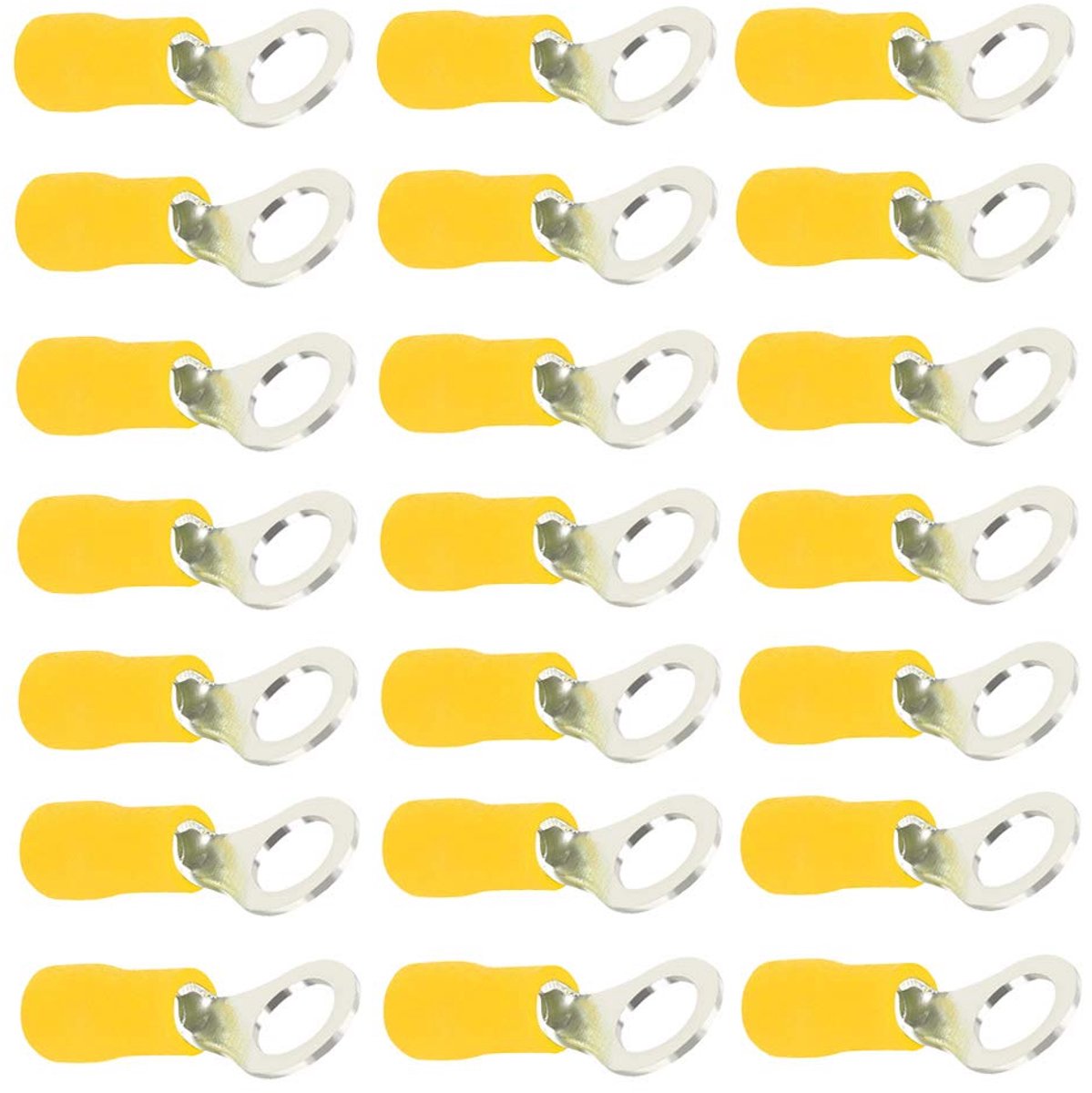 100 Stuks Crimp Connectors Elektrische Draad Terminals Connectoren Geïsoleerde Kabelschoenen Knelverbinders Knelverbindingen 10-12 AWG 1/3" M8