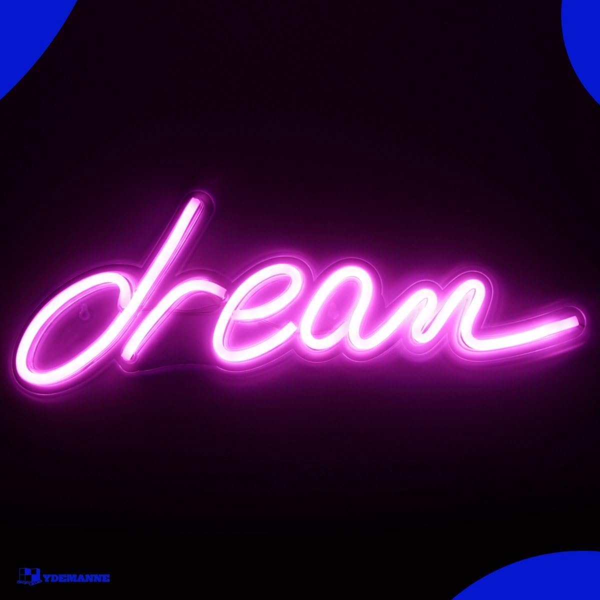 Neon lamp Dream Pink - Inclusief ophanghaakjes - Unieke neonverlichting voor kinderkamer - SnelShoppen