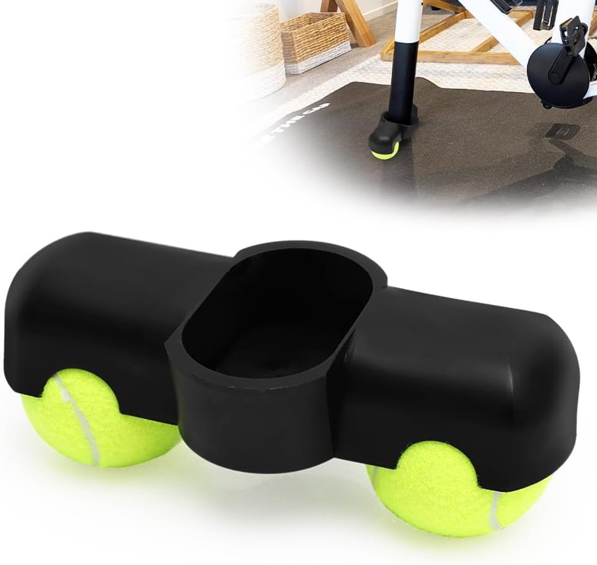 1 x Rocker Plate Feet, indoor cycling tennisballen voetadapter, draagbare wipplaat fietstrainer, tennisbalvoeten voor Wahoo Kickr Core roltrainer, met 2 tennisballen