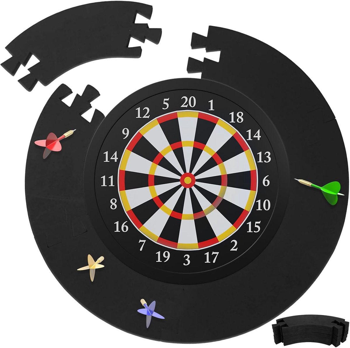 Dartbord 45 cm - EVA beschermring - geluiddemping - snelle installatie - SnelShoppen