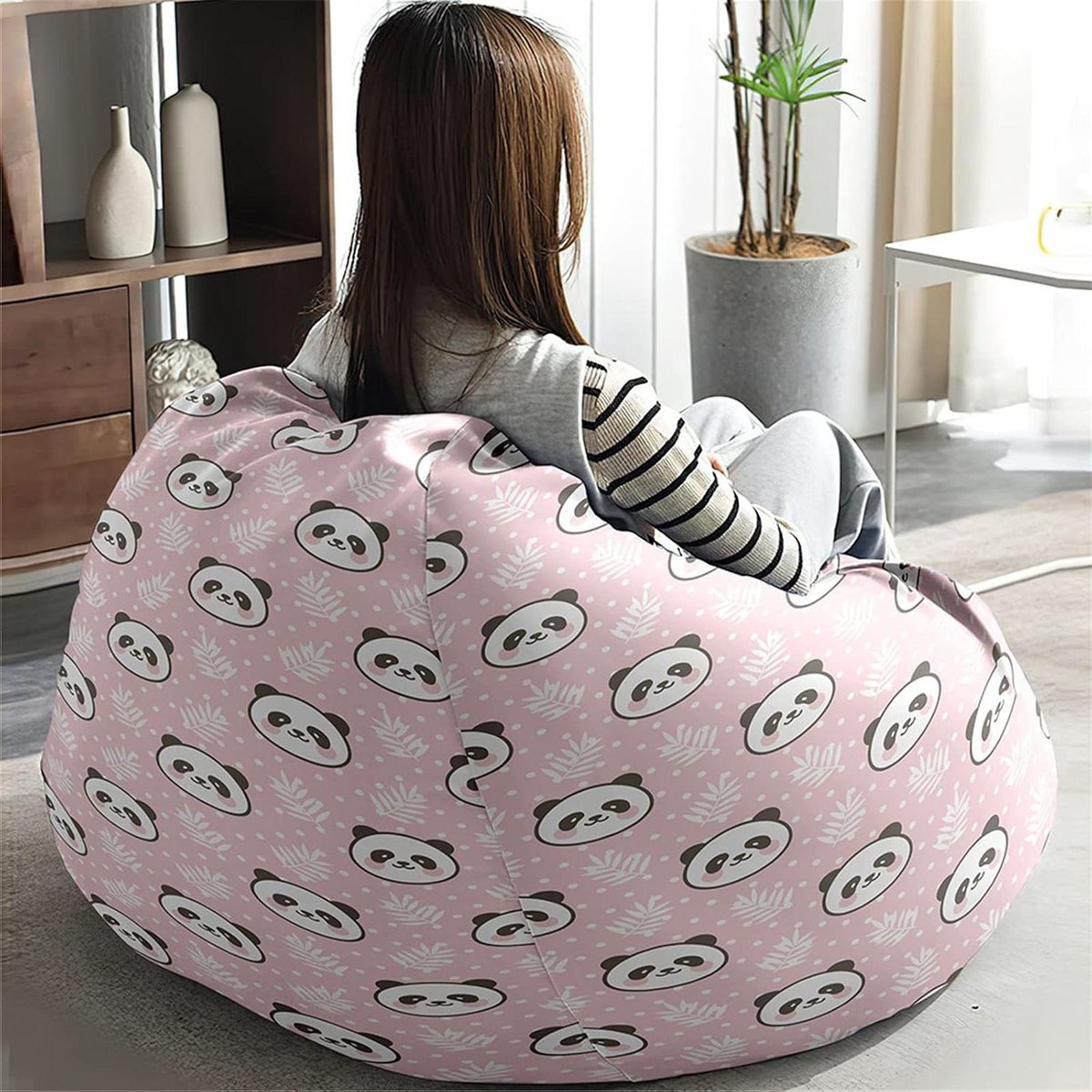 Zitzakhoes - Stoelhoes Zitzak - Ontspannen Zitten - Zonder Vulling - 80 x 90 cm - Panda