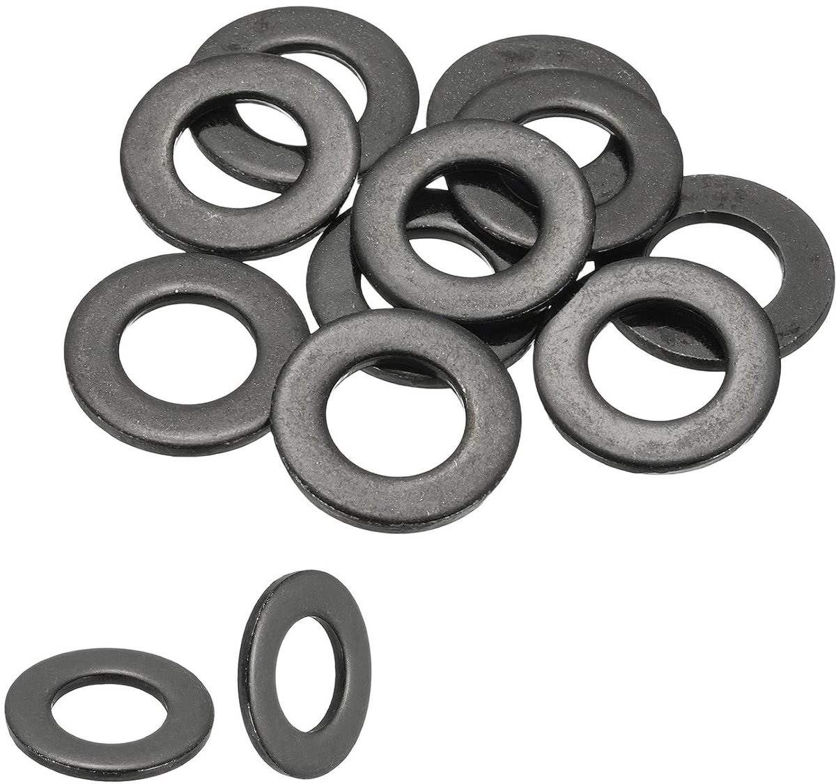 M14 platte schijven 9/16 inch binnendiameter x 1-1/16 inch buitendiameter 10 stuks 304 roestvrij staal metalen platte schijven zwart gegalvaniseerd voor schroeven en moeren, zwart