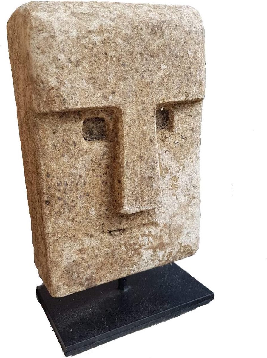 Originals - Stenen Tribal masker op Standaard - Handgemaakt - 18cm hoog
