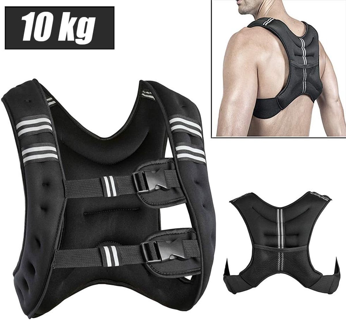 Gewichtsvest, trainingsvest, loopvest, eenheidsmaat, voor fitnessstudio, training, 10 kg