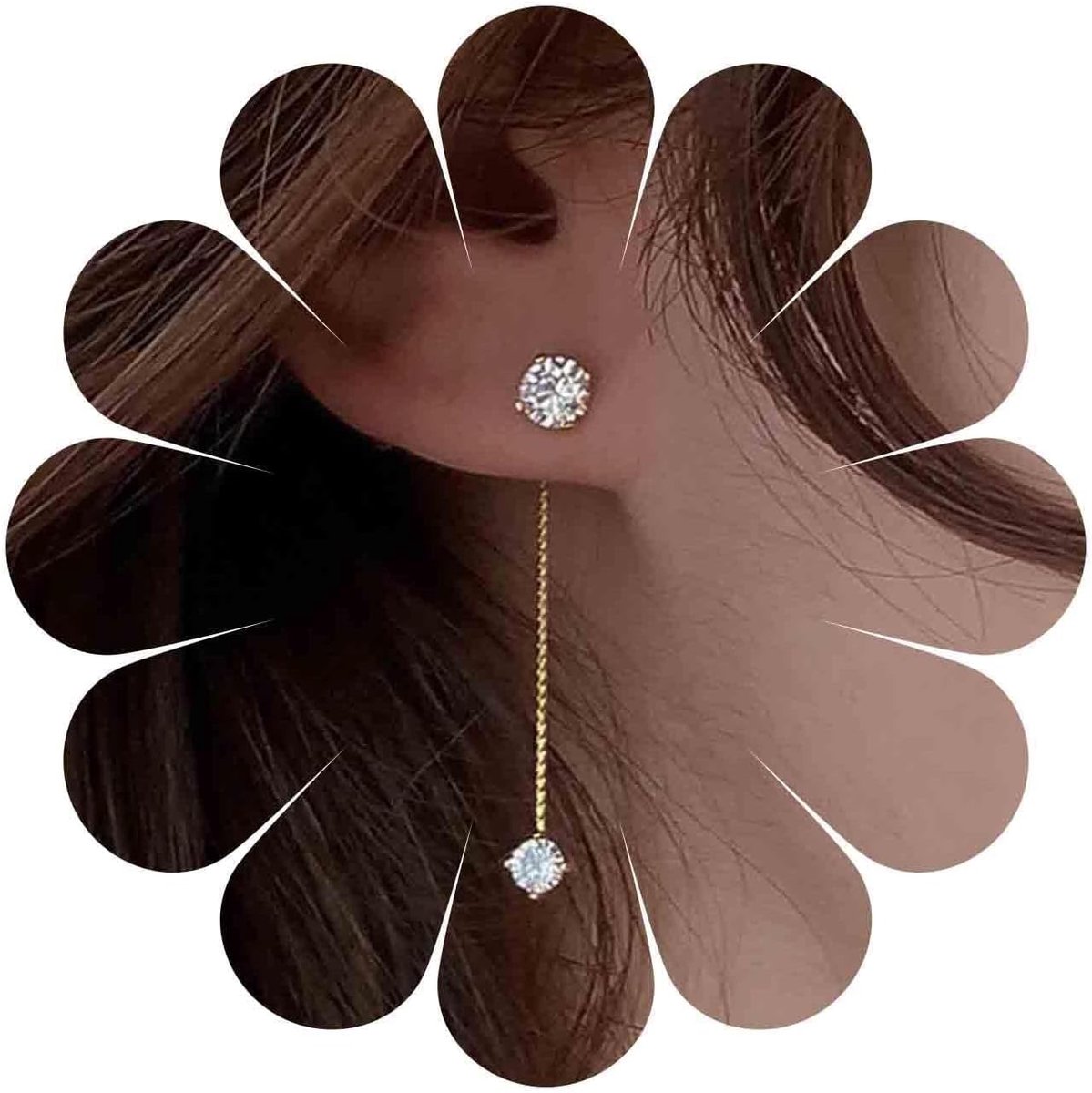 Parel oorbellen gouden parels oorbellen slanke metalen ketting oorbellen lange slanke ketting kwast oorbellen sieraden voor vrouwen en meisjes (parel)