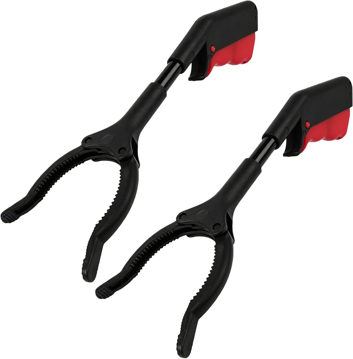 2 robuuste afvaltangen van metaal, 30 cm lang, grijptang voor reiniging, tuin, buiten, stabiele grijphulp