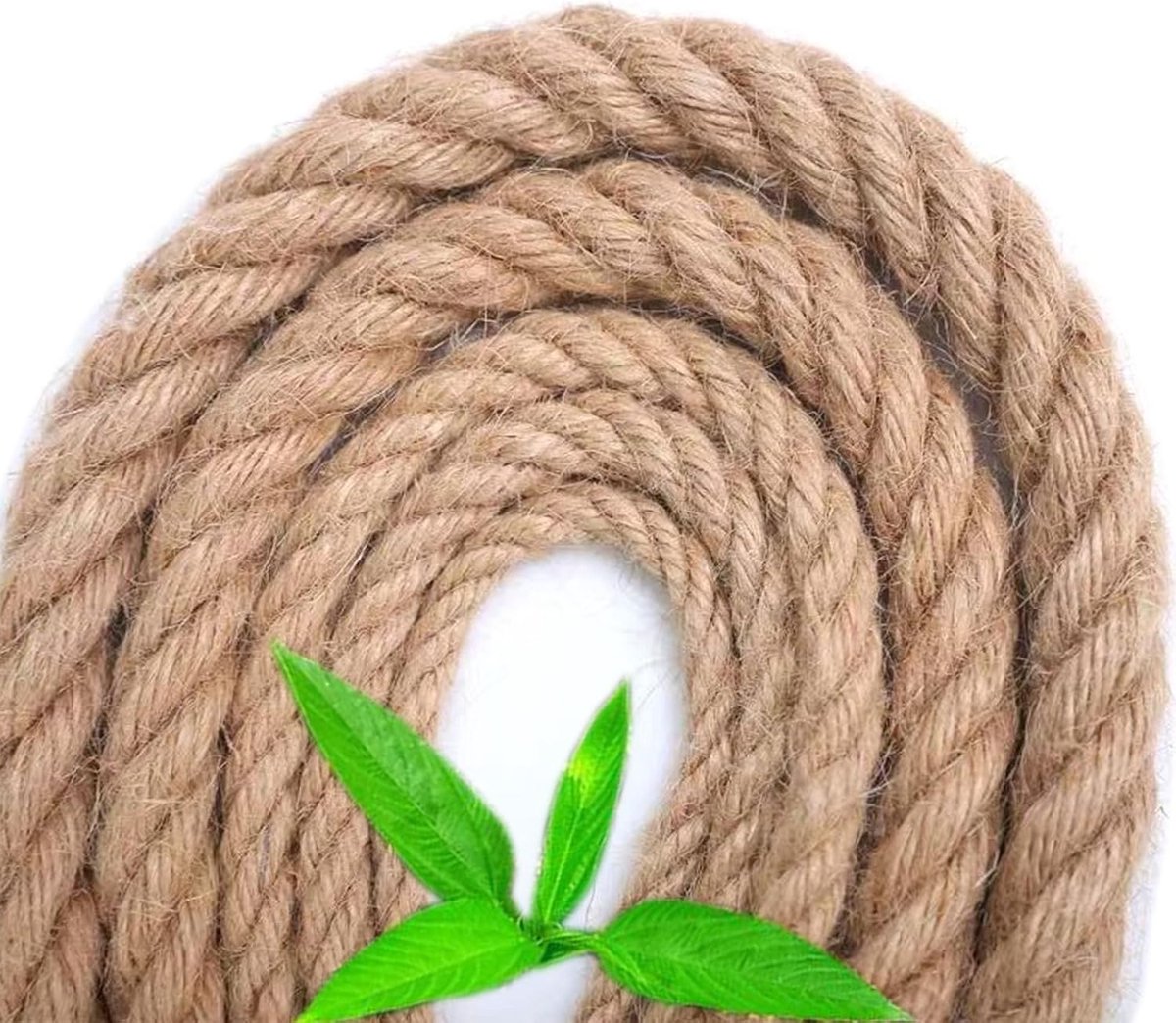 Touw, natuurlijk jute touw voor de tuin, barrier, handrails, touw gemaakt van 24 mm - 20 m