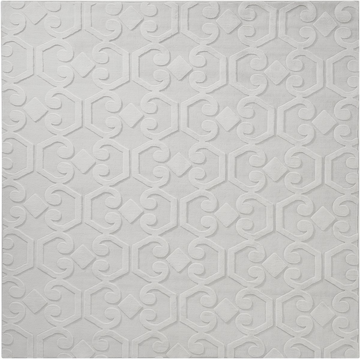 GANNETT - Vloerkleed - Lichtgrijs - 160 x 160 cm - Polyester