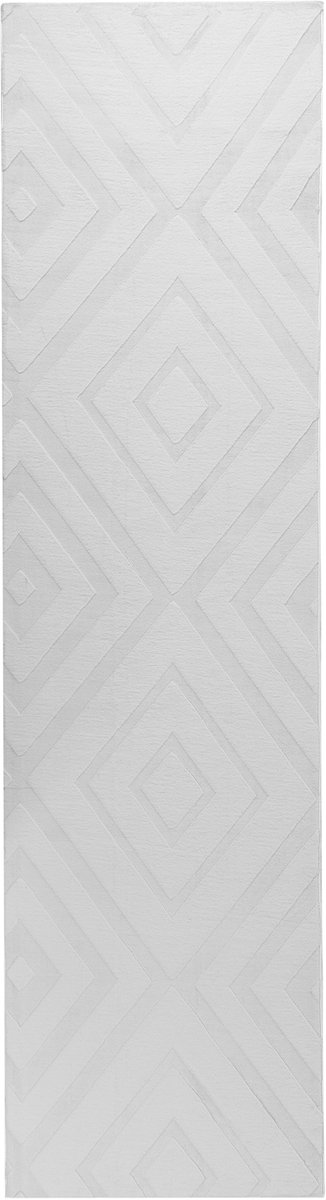 BORAH - Vloerkleed - Lichtgrijs - 80 x 300 cm - Polyester