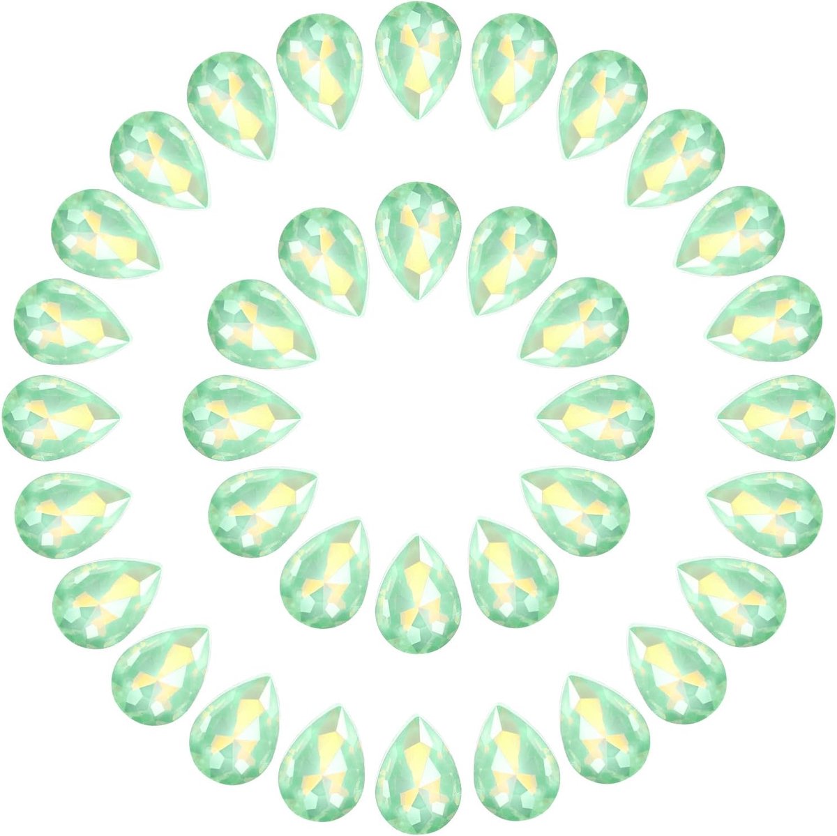 100 stuks 4 x 6 mm strass traanvorm puntige rug kralen kristal strass edelstenen voor ambachten doe-het-zelf jurk sieraden schoenen naaien kunst verfraaiingen, lichtgroen