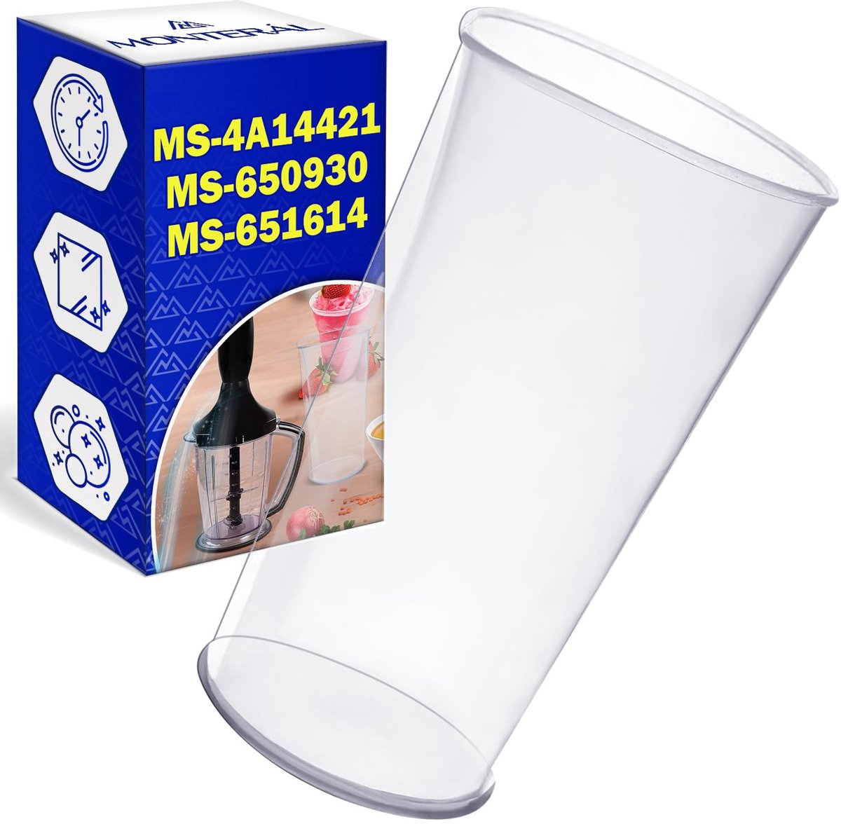Maatbeker voor mixer - Reservebeker mengbeker - Keukenapparatuur repareren - Originele onderdeelcodes - 175 x 11 x 95 cm - Transparant
