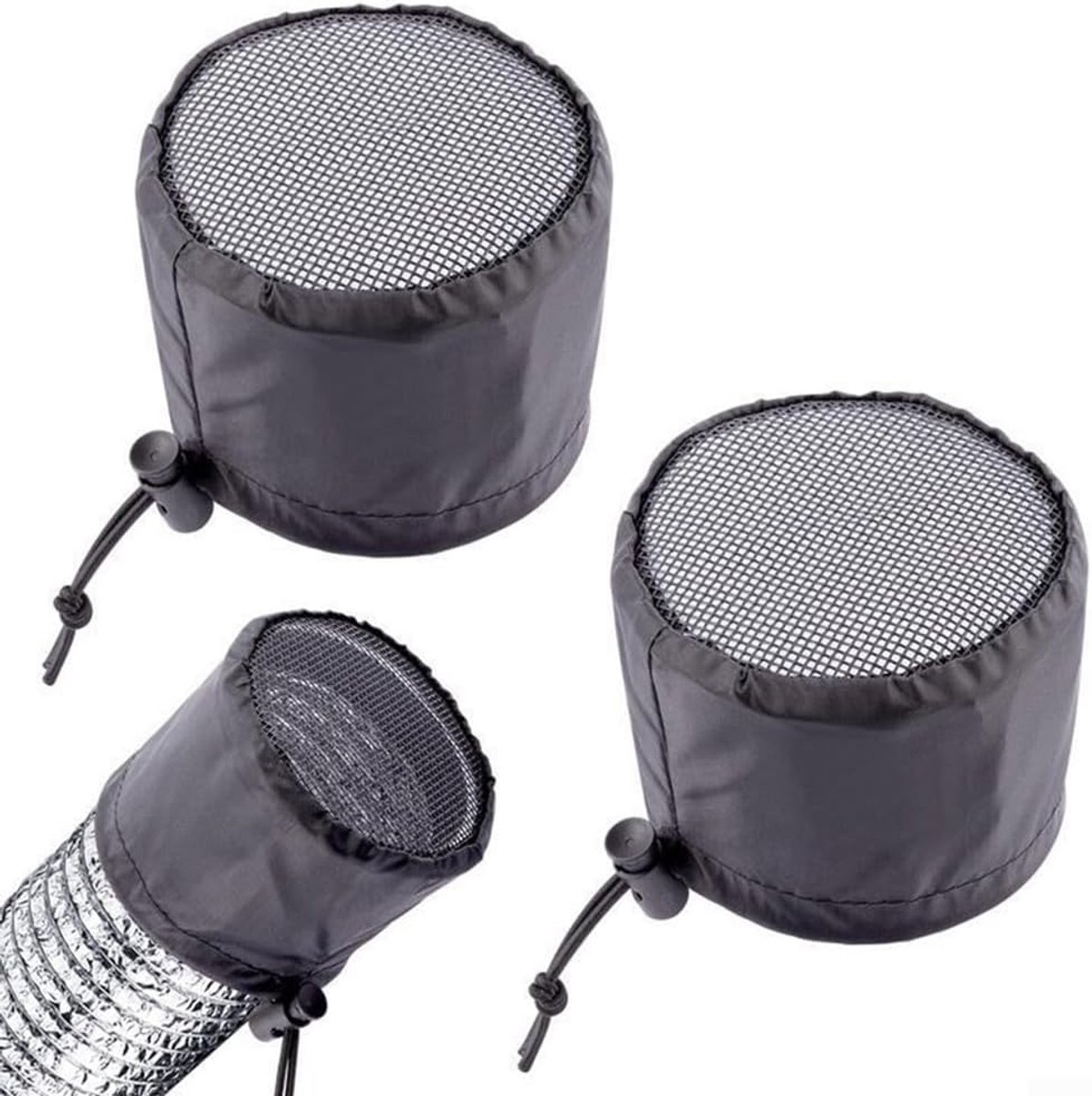 2Stuks Kweektent Ventilatiedeksel, Afzuigfilter Net Voor Ventilator Plantengroei Zwart Gaasscherm Bescherming (10cm)