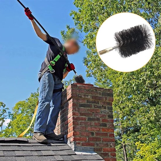 Schoorsteenveger borstel voor regelmatige reiniging van rookkanalen, kachels en ketels (120 mm) — afbeelding 2