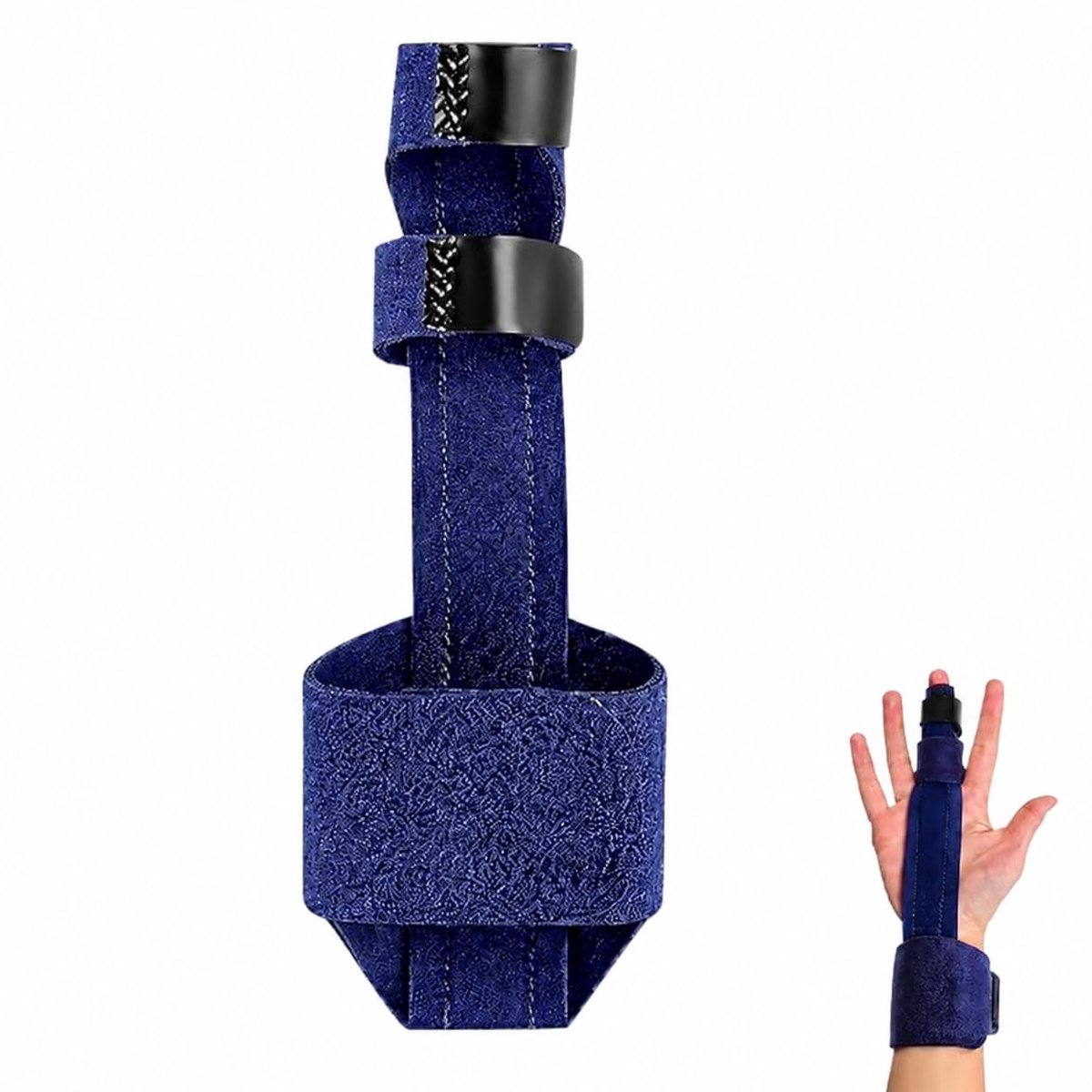 Hand- en Vingerbrace met Metalen Spalk, Zwart, 1 Stuk | Verstelbare Fingerbeugel, Vinger- en Polsondersteuning, Herstel en Pijnverlichting