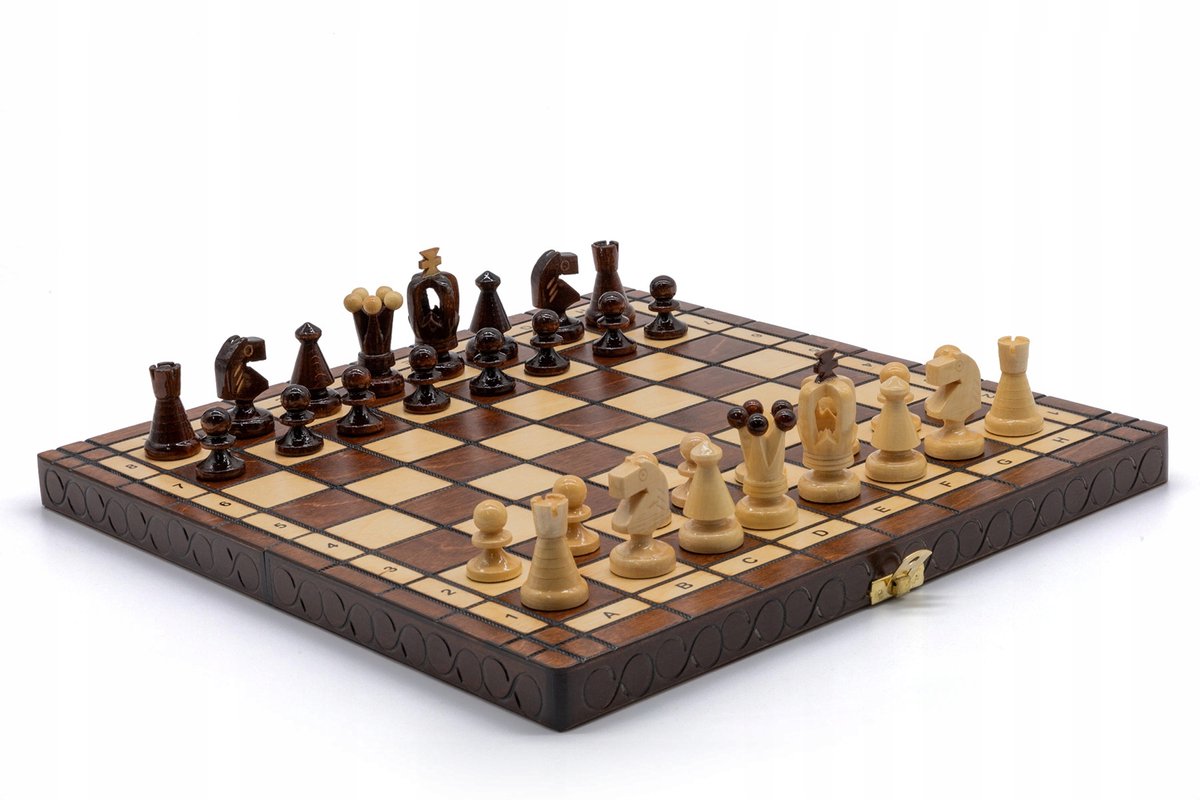 Klassieke Houten Schaakset Bruin 35cm - Ideaal voor Beginners