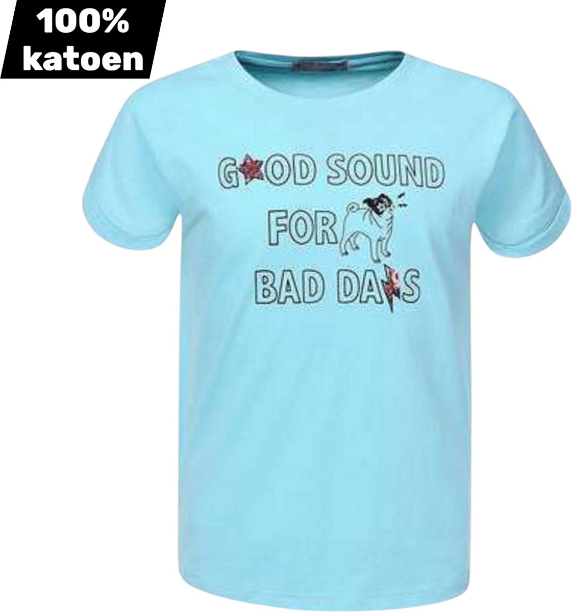 T-shirt 100% katoen good sound turquoise 152