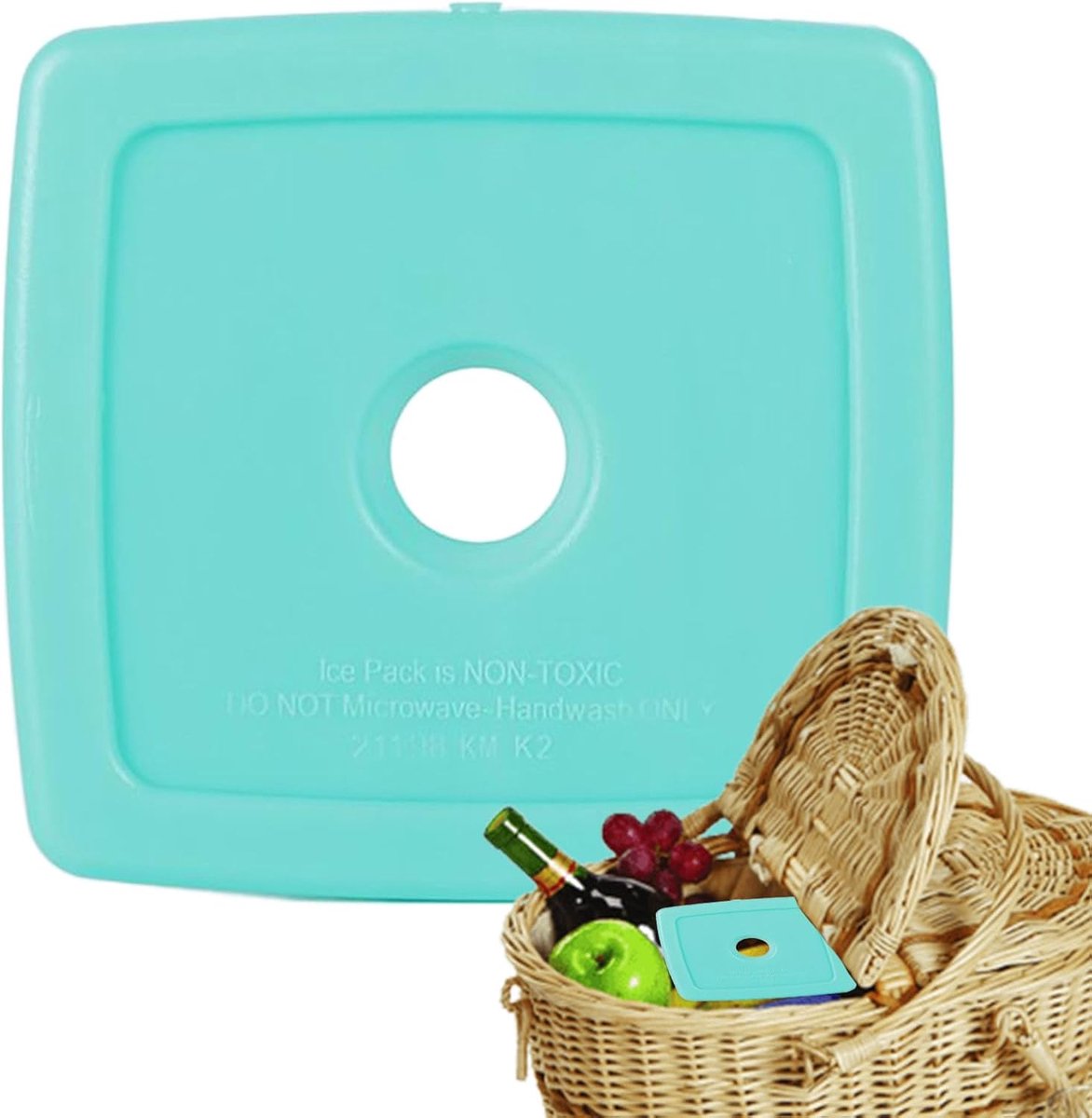 Dunne Koeltas Packs - Herbruikbare IJsvellen - Lunch Koel Houden - Ruimtebesparend Ontwerp - 12x12x1 cm - Mintgroen