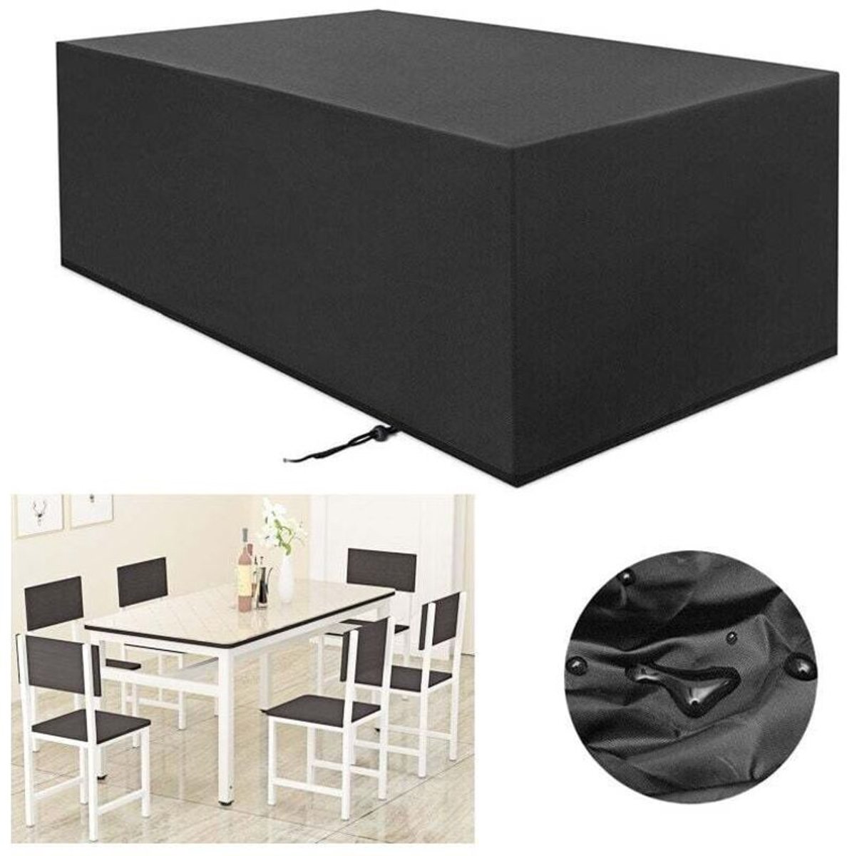 Garden furniture cover-Garden furniture cover, table and chair cover, 180 x 120 x 74 cm, made of sturdy and durable Oxford cloth, rectangular, waterproof, windproof and wear-resistant.